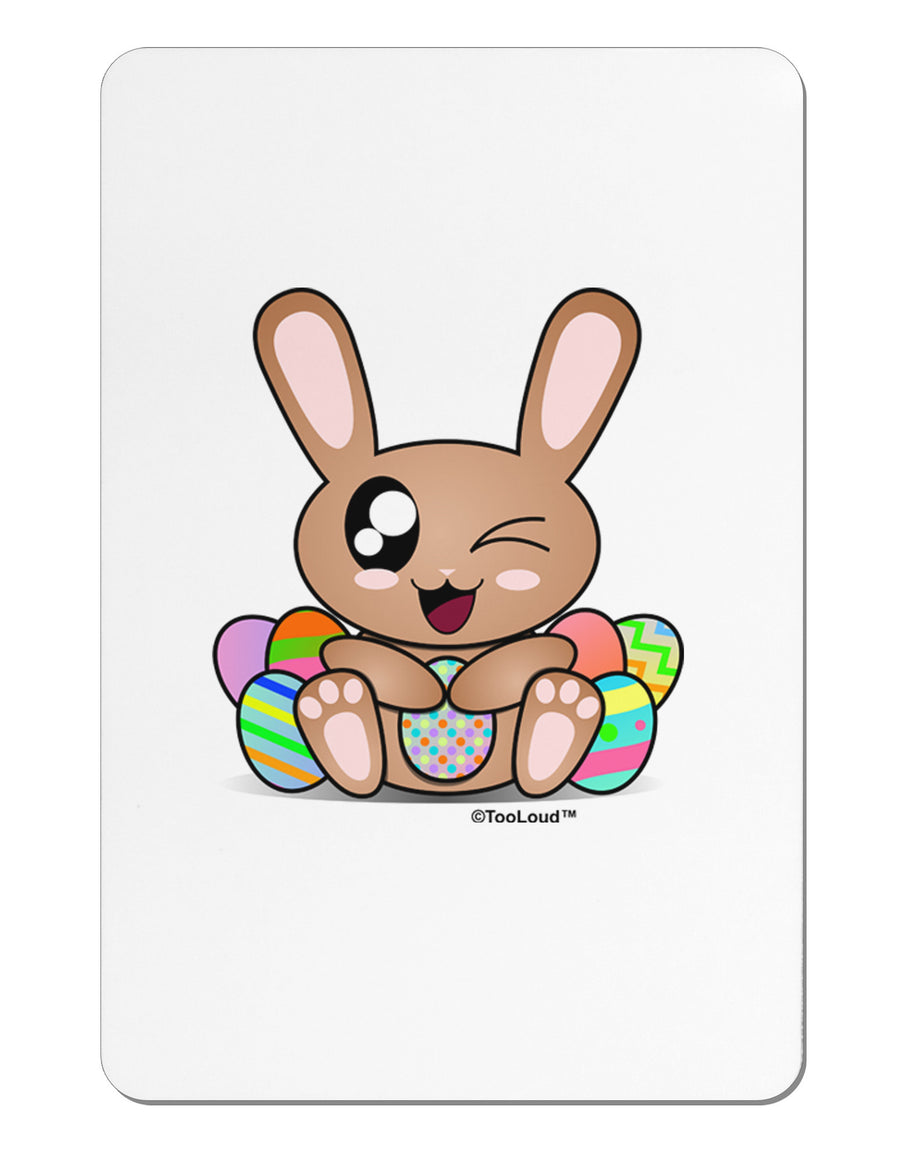 Cute Bunny with Eggs Aluminum Magnet-TooLoud-White-Davson Sales