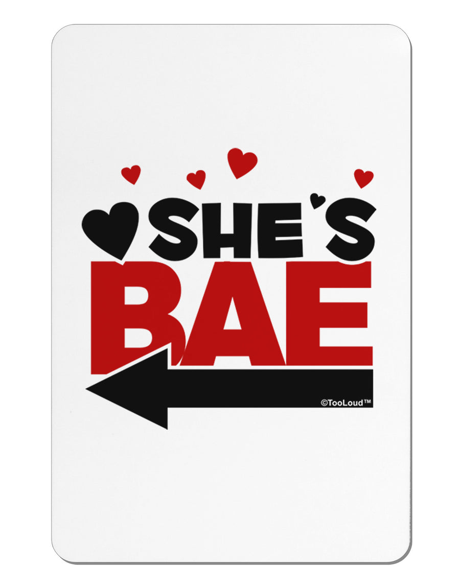 She's BAE - Left Arrow Aluminum Magnet-TooLoud-White-Davson Sales