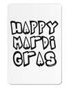 Happy Mardi Gras Text 2 BnW Aluminum Magnet-TooLoud-White-Davson Sales