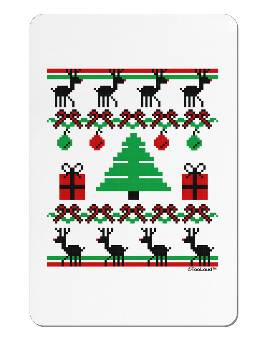 Tree with Gifts Ugly Christmas Sweater Aluminum Magnet-TooLoud-White-Davson Sales