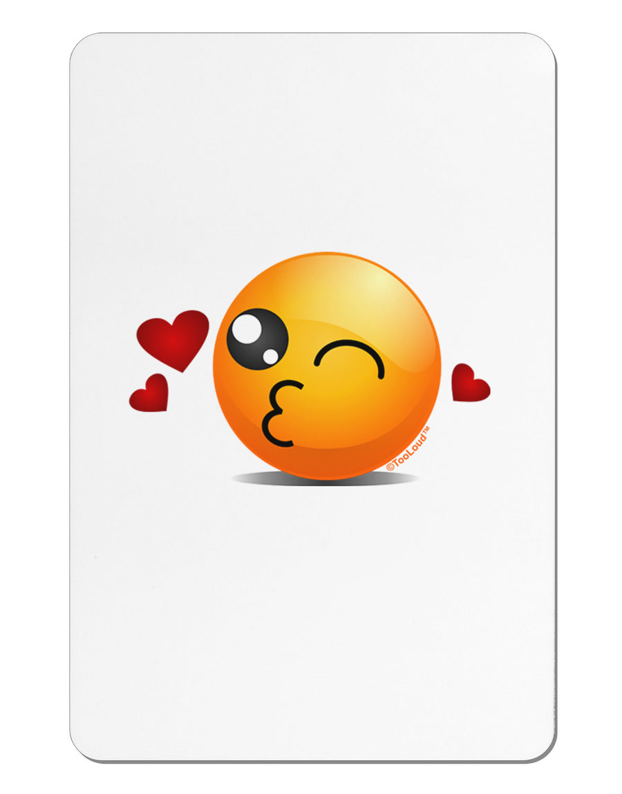 Kissy Face Emoji Aluminum Magnet-TooLoud-White-Davson Sales