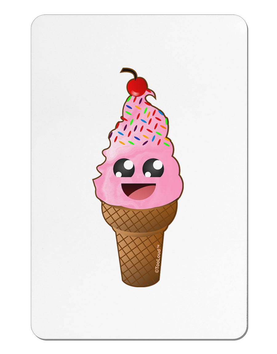 Cute Ice Cream Cone Aluminum Magnet-TooLoud-White-Davson Sales