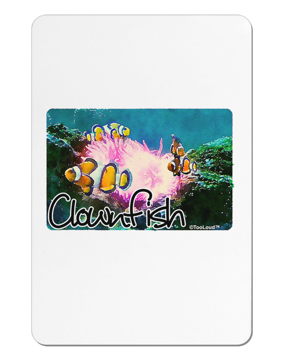 Clownfish Watercolor Text Aluminum Magnet-TooLoud-White-Davson Sales