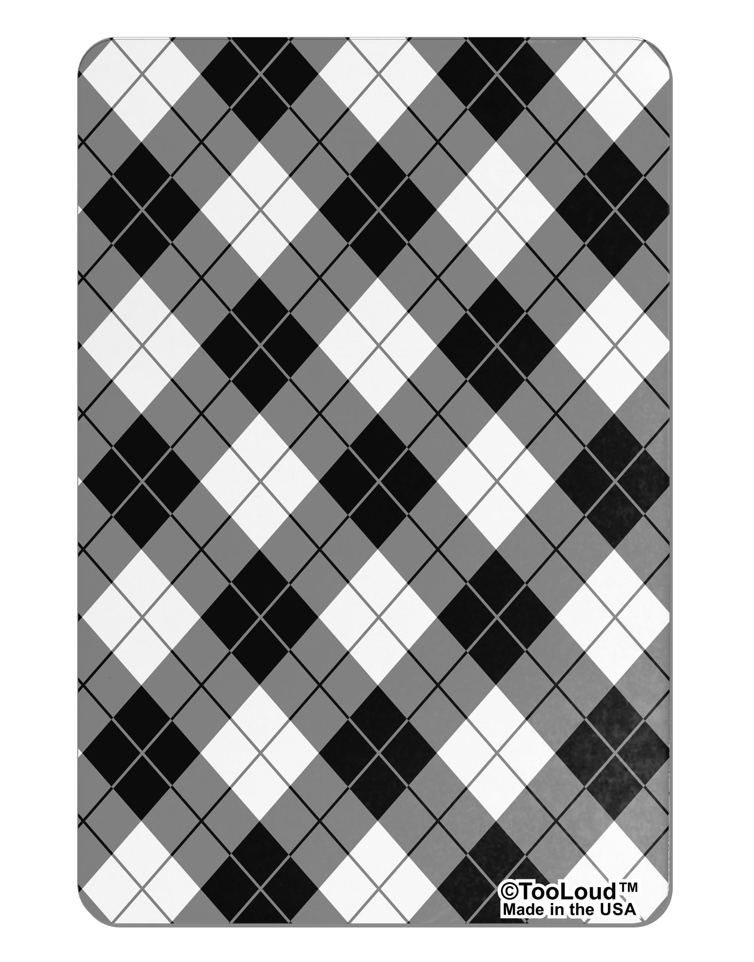 Black and White Argyle AOP 10 InchRound Wall Clock All Over Print by TooLoud-Wall Clock-TooLoud-White-Davson Sales