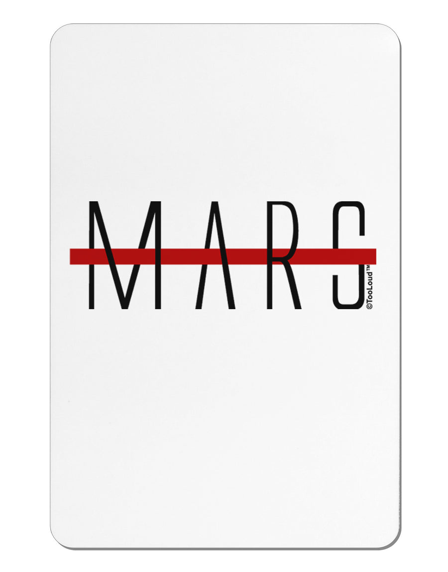 Planet Mars Text Only Aluminum Magnet-TooLoud-White-Davson Sales