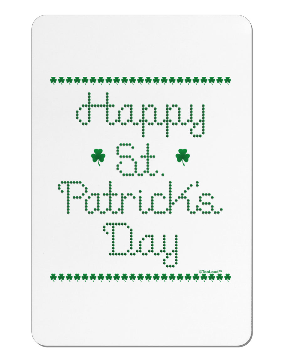 Happy St Patricks Day Clovers Aluminum Magnet-TooLoud-White-Davson Sales