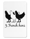 Three French Hens Text Aluminum Magnet-TooLoud-White-Davson Sales