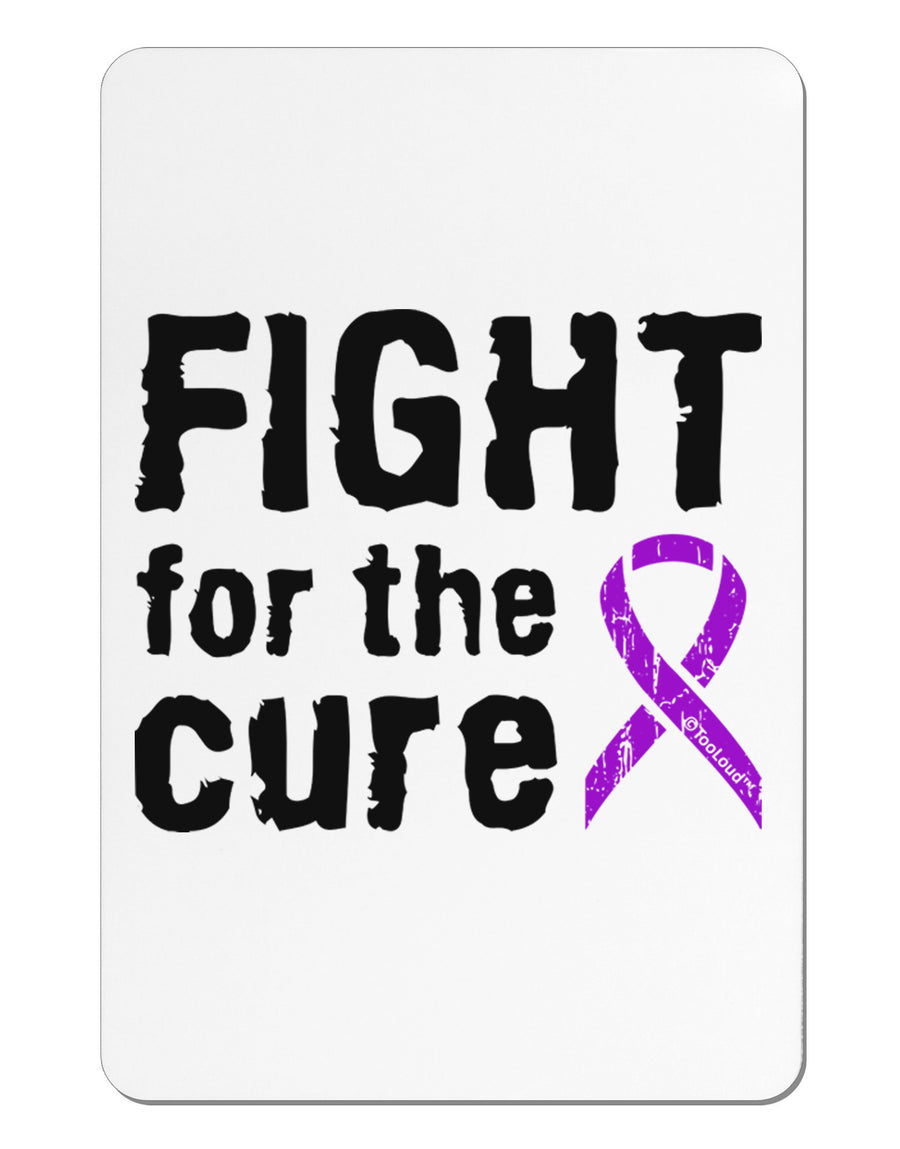 Fight for the Cure - Purple Ribbon Epilepsy Aluminum Magnet-TooLoud-White-Davson Sales