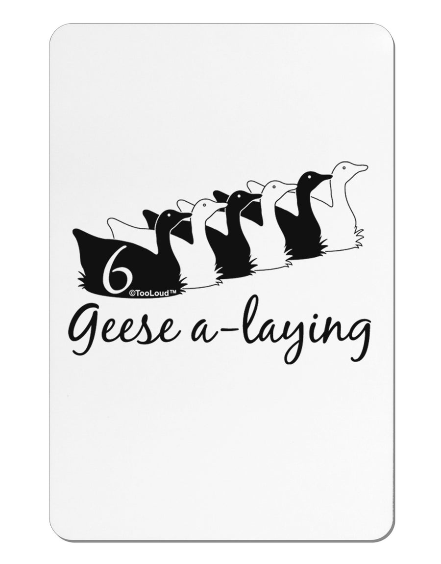 Six Geese A laying Text Aluminum Magnet-TooLoud-White-Davson Sales