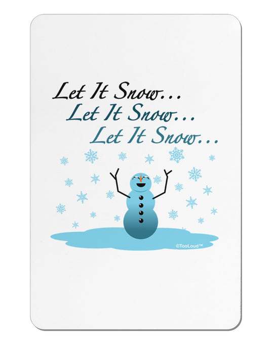 Let It Snow Happy Snowman Aluminum Magnet-TooLoud-White-Davson Sales