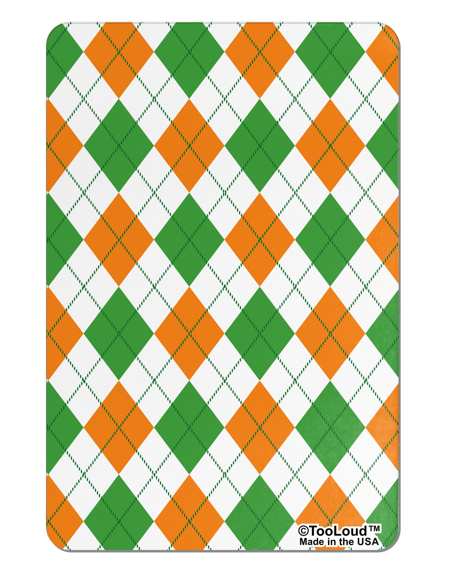 Irish Colors Argyle Pattern Aluminum Magnet All Over Print-TooLoud-White-Davson Sales