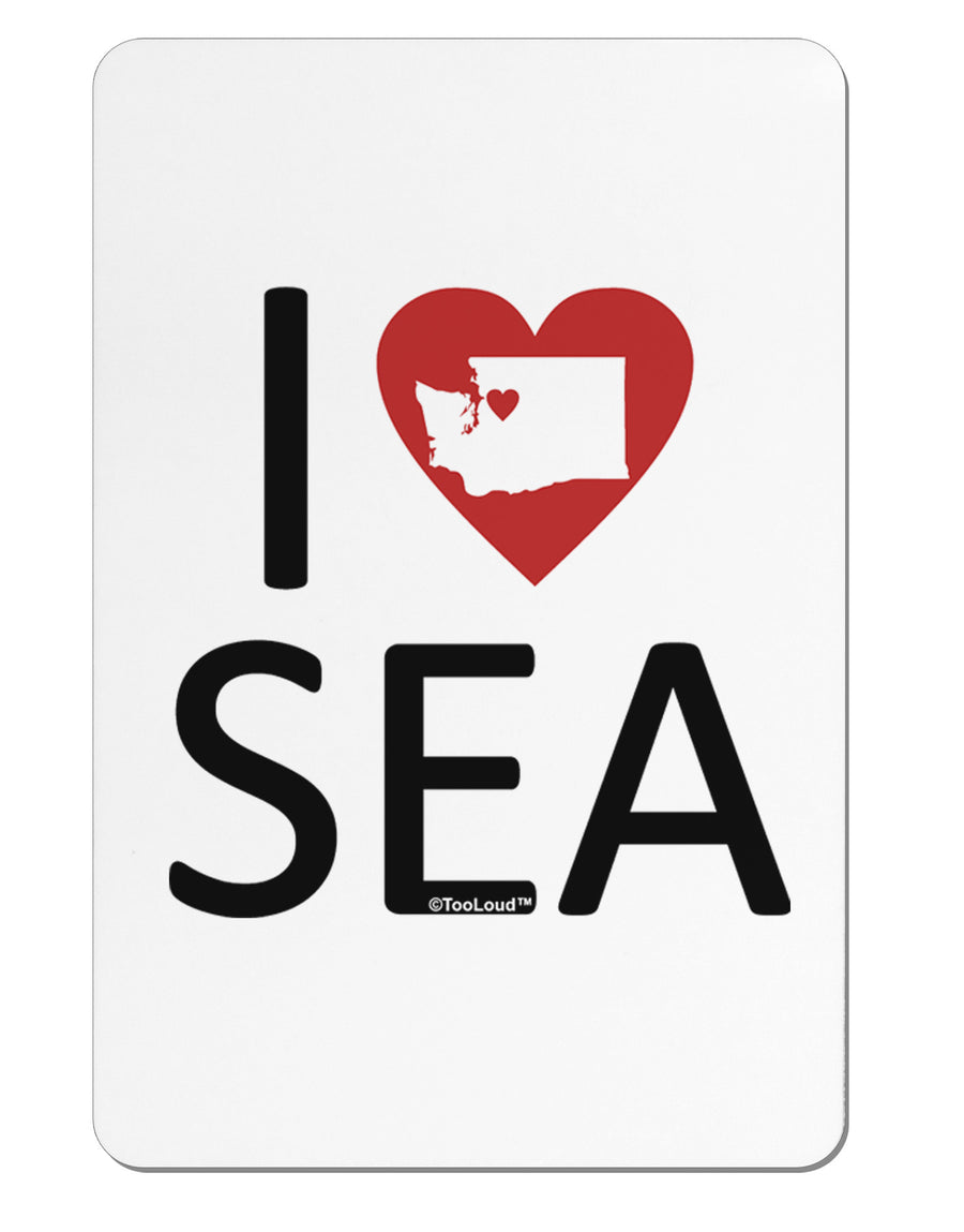 I Heart Seattle Aluminum Magnet-TooLoud-White-Davson Sales