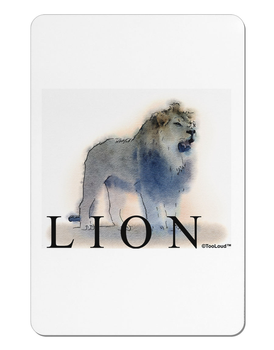 Lion Watercolor B Text Aluminum Magnet-TooLoud-White-Davson Sales