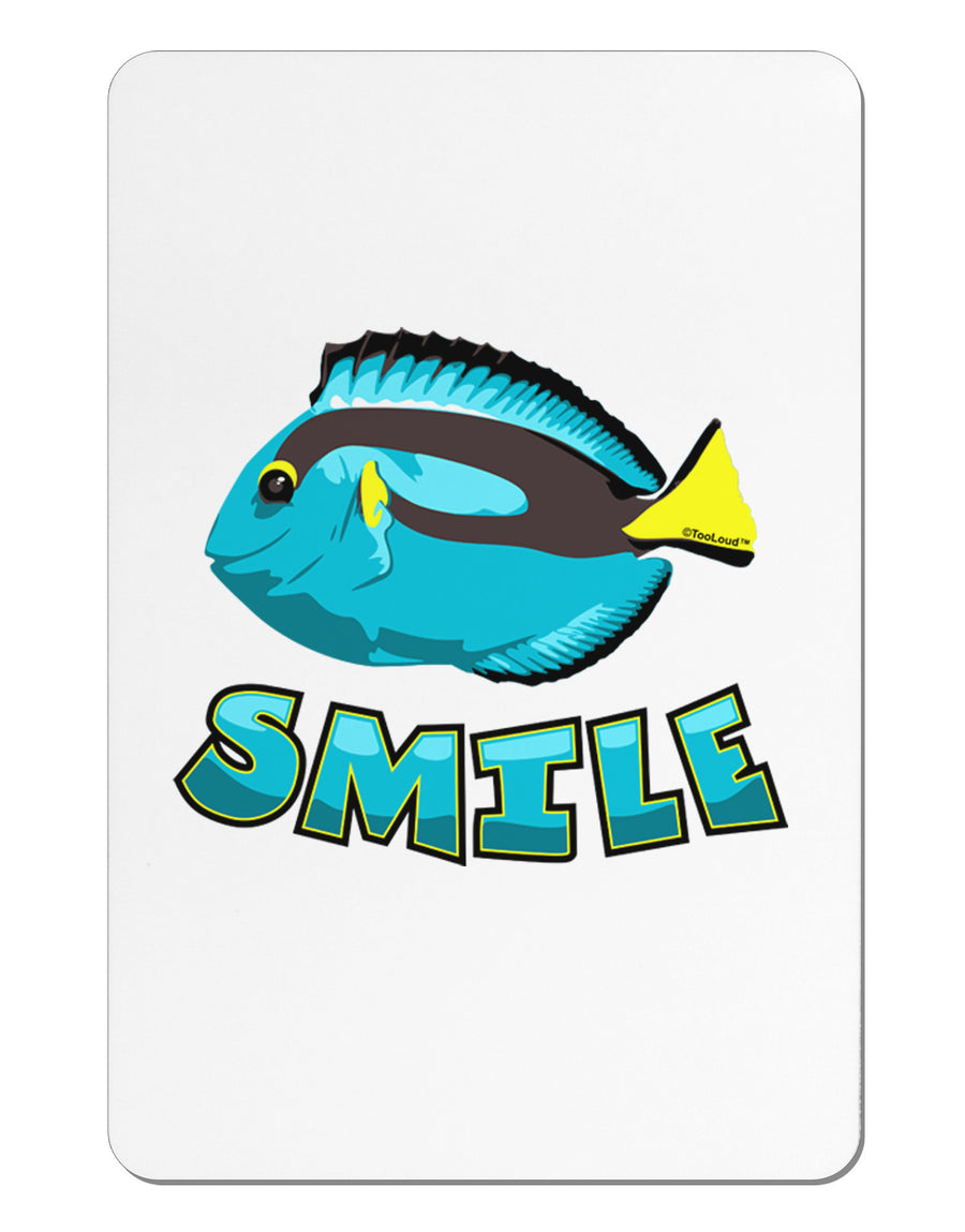 Blue Tang Fish - Smile Aluminum Magnet-TooLoud-White-Davson Sales