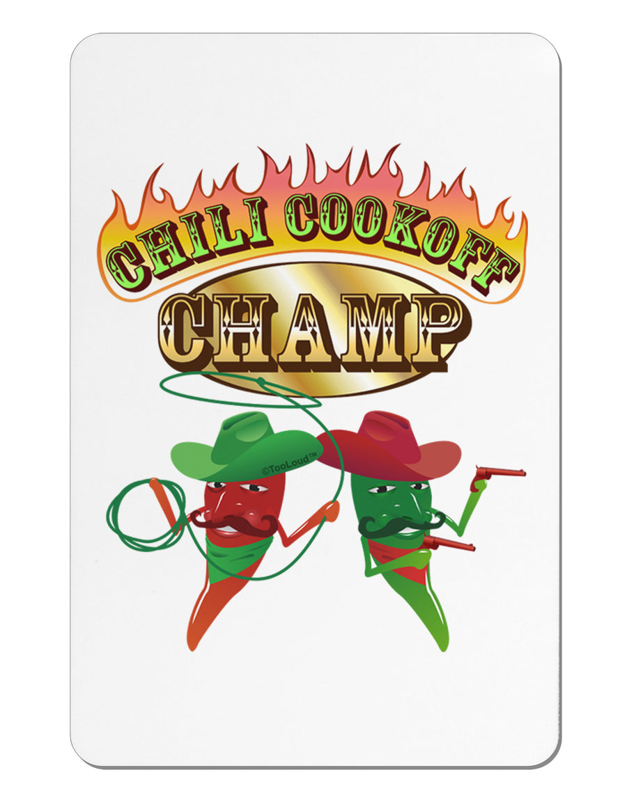 Cowboy Chili Cookoff Champ Aluminum Magnet-TooLoud-White-Davson Sales