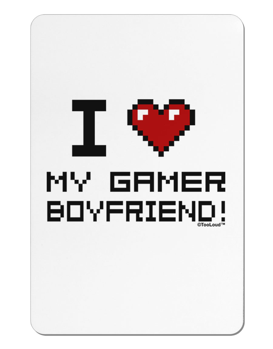 I Heart My Gamer Boyfriend Aluminum Magnet-TooLoud-White-Davson Sales