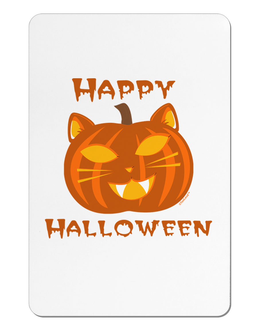 Cat-O-Lantern With Text Aluminum Magnet-TooLoud-White-Davson Sales