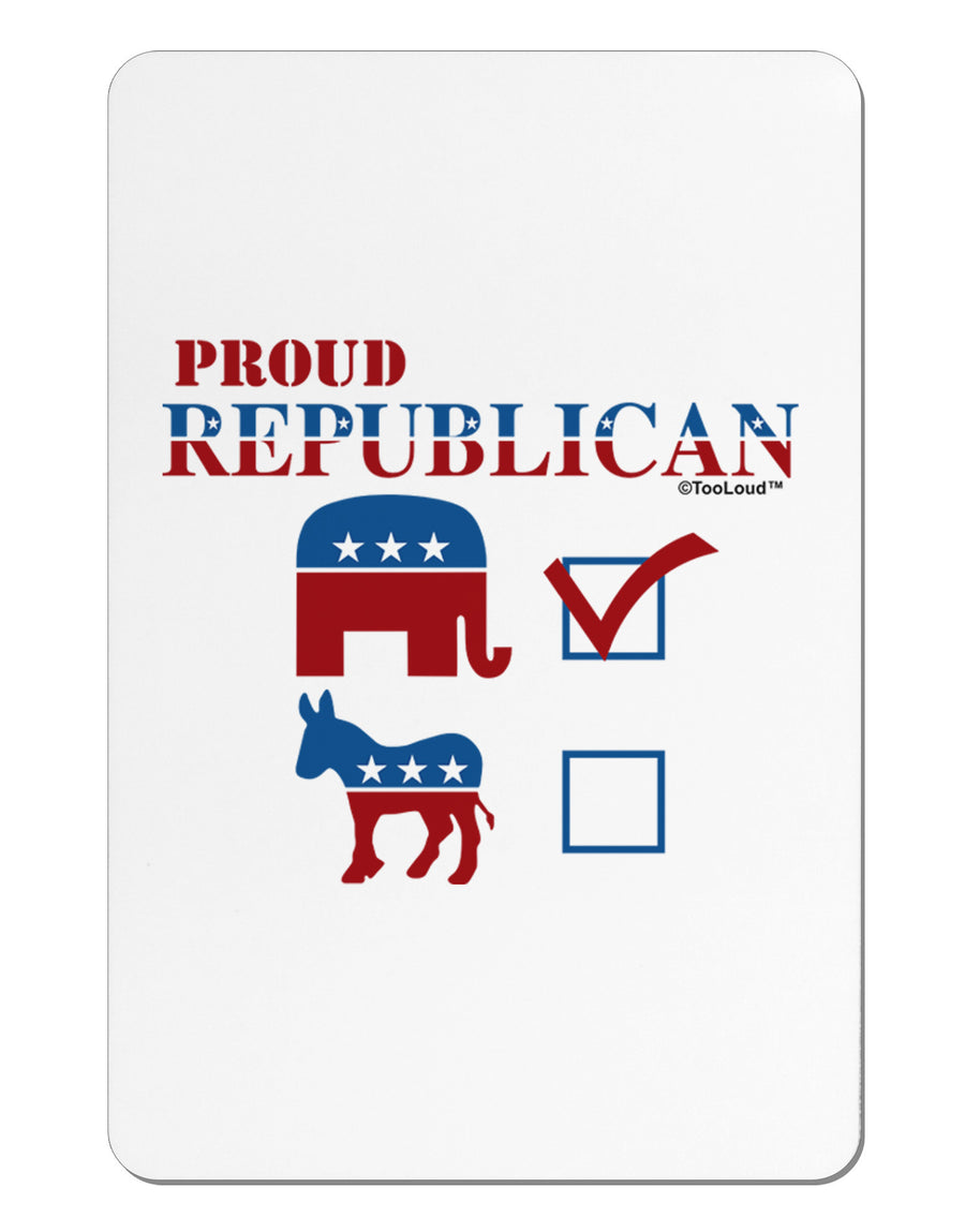 Proud Republican Checkmark Aluminum Magnet-TooLoud-White-Davson Sales