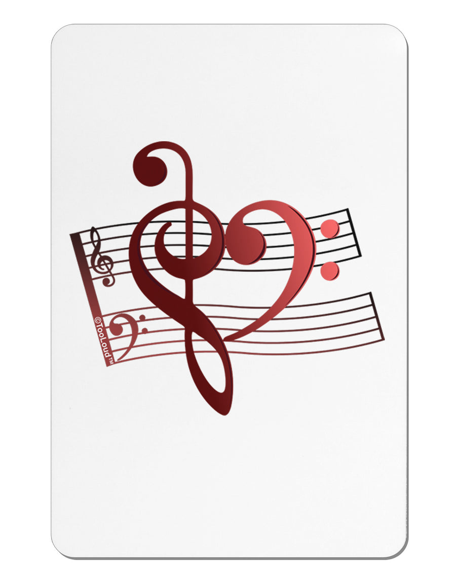 Heart Sheet Music Aluminum Magnet-TooLoud-White-Davson Sales