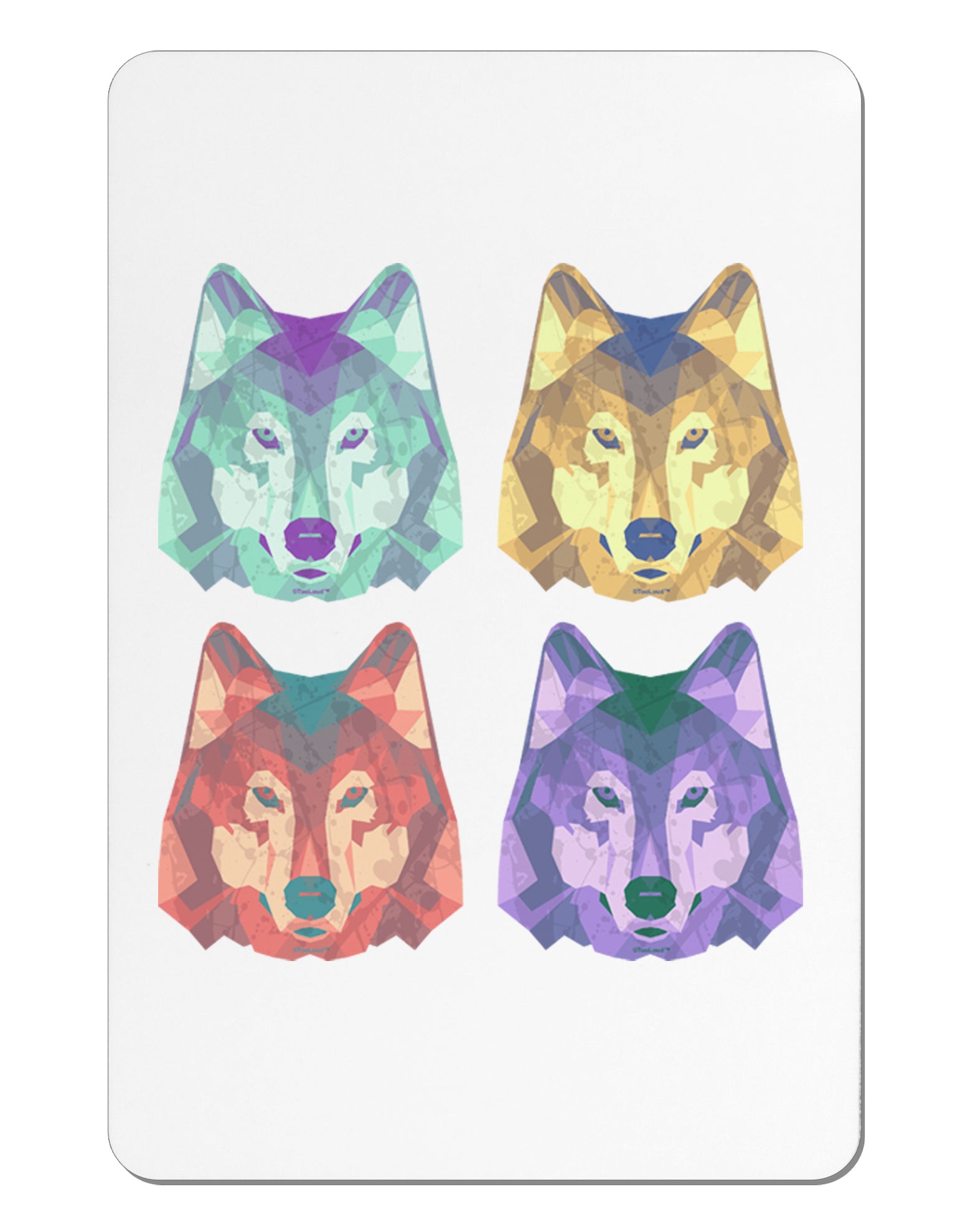 Geometric Wolf Head Pop Art Aluminum Magnet by TooLoud-TooLoud-White-Davson Sales