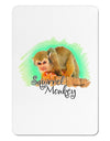 Squirrel Monkey Watercolor Text Aluminum Magnet-TooLoud-White-Davson Sales