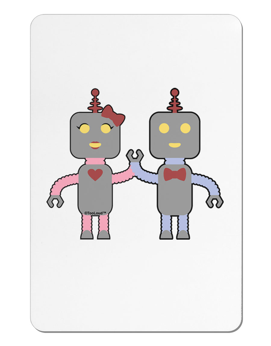 Cute Robot Love Aluminum Magnet by TooLoud-TooLoud-White-Davson Sales