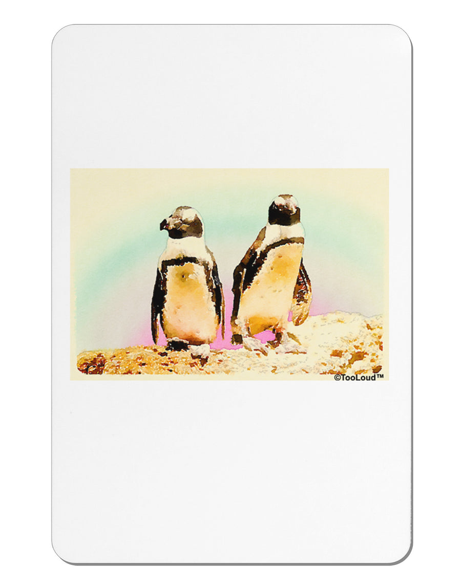 Magellanic Penguin Watercolor Aluminum Magnet-TooLoud-White-Davson Sales