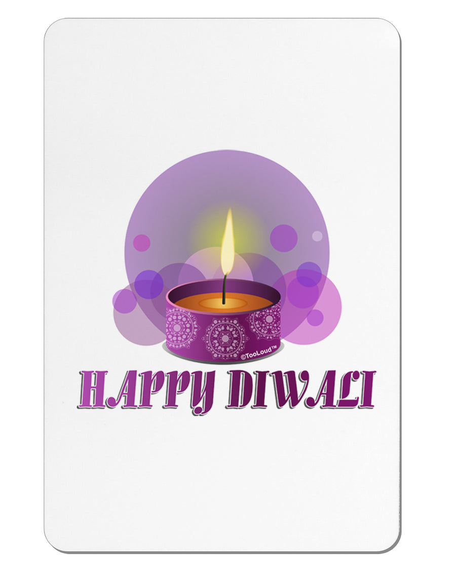 Happy Diwali Purple Candle Aluminum Magnet by TooLoud-TooLoud-White-Davson Sales