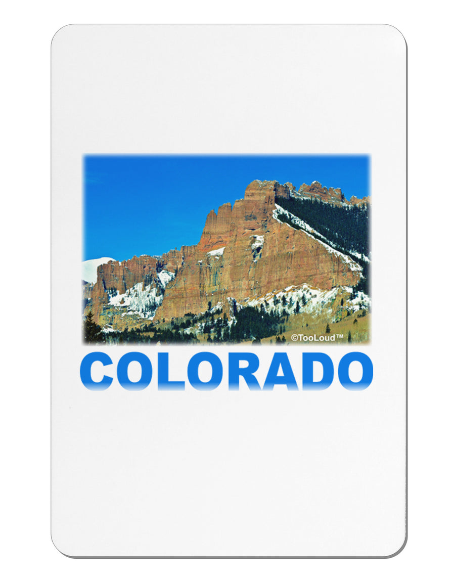 Colorado Snowy Mountains Text Aluminum Magnet-TooLoud-White-Davson Sales