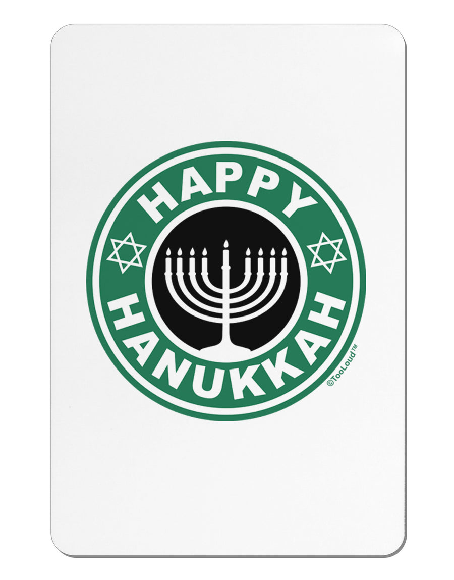 Happy Hanukkah Latte Logo Aluminum Magnet-TooLoud-White-Davson Sales