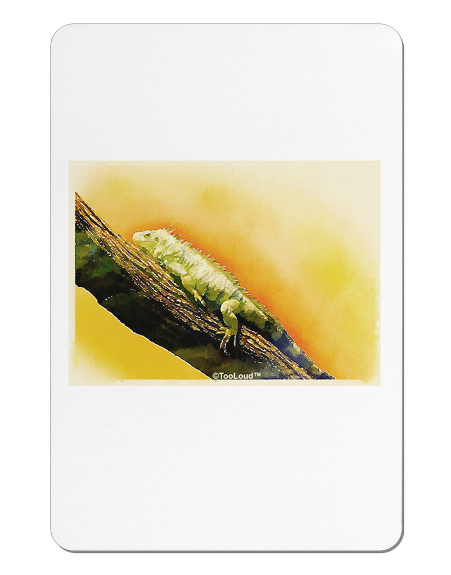 Iguana Watercolor Aluminum Magnet-TooLoud-White-Davson Sales