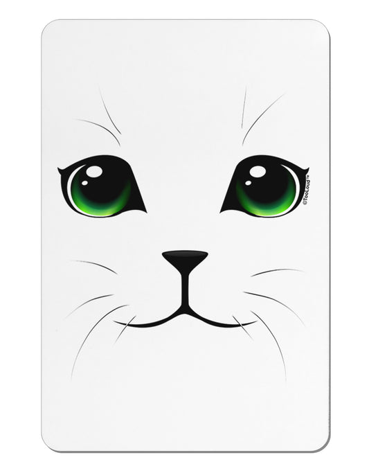 Green-Eyed Cute Cat Face Aluminum Magnet-TooLoud-White-Davson Sales