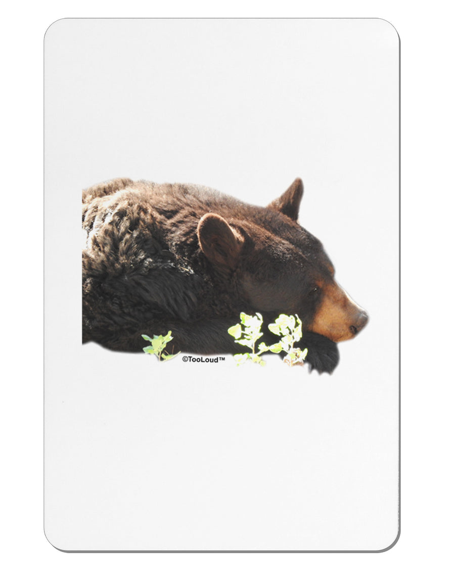 Laying Black Bear Cutout Aluminum Magnet-TooLoud-White-Davson Sales