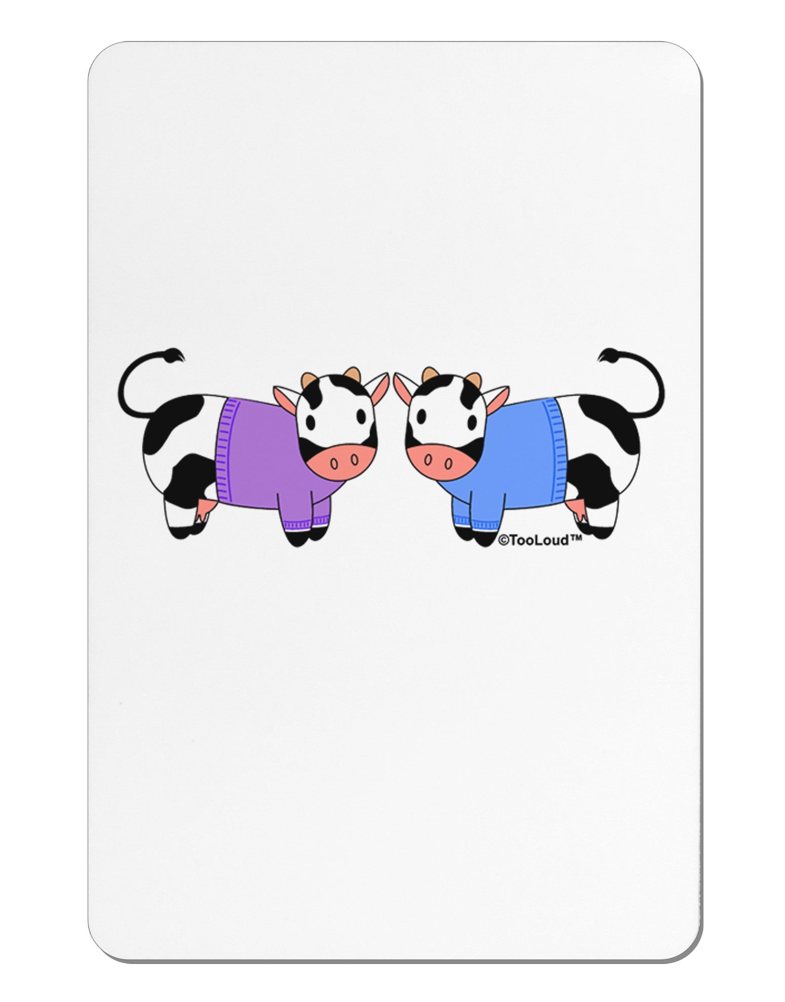 Cute Pair of Sweater Cows Aluminum Magnet-TooLoud-White-Davson Sales