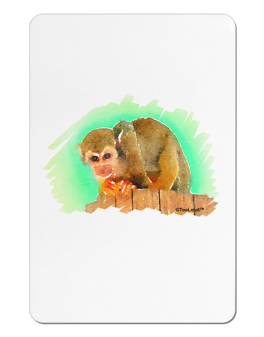 Squirrel Monkey Watercolor Aluminum Magnet-TooLoud-White-Davson Sales