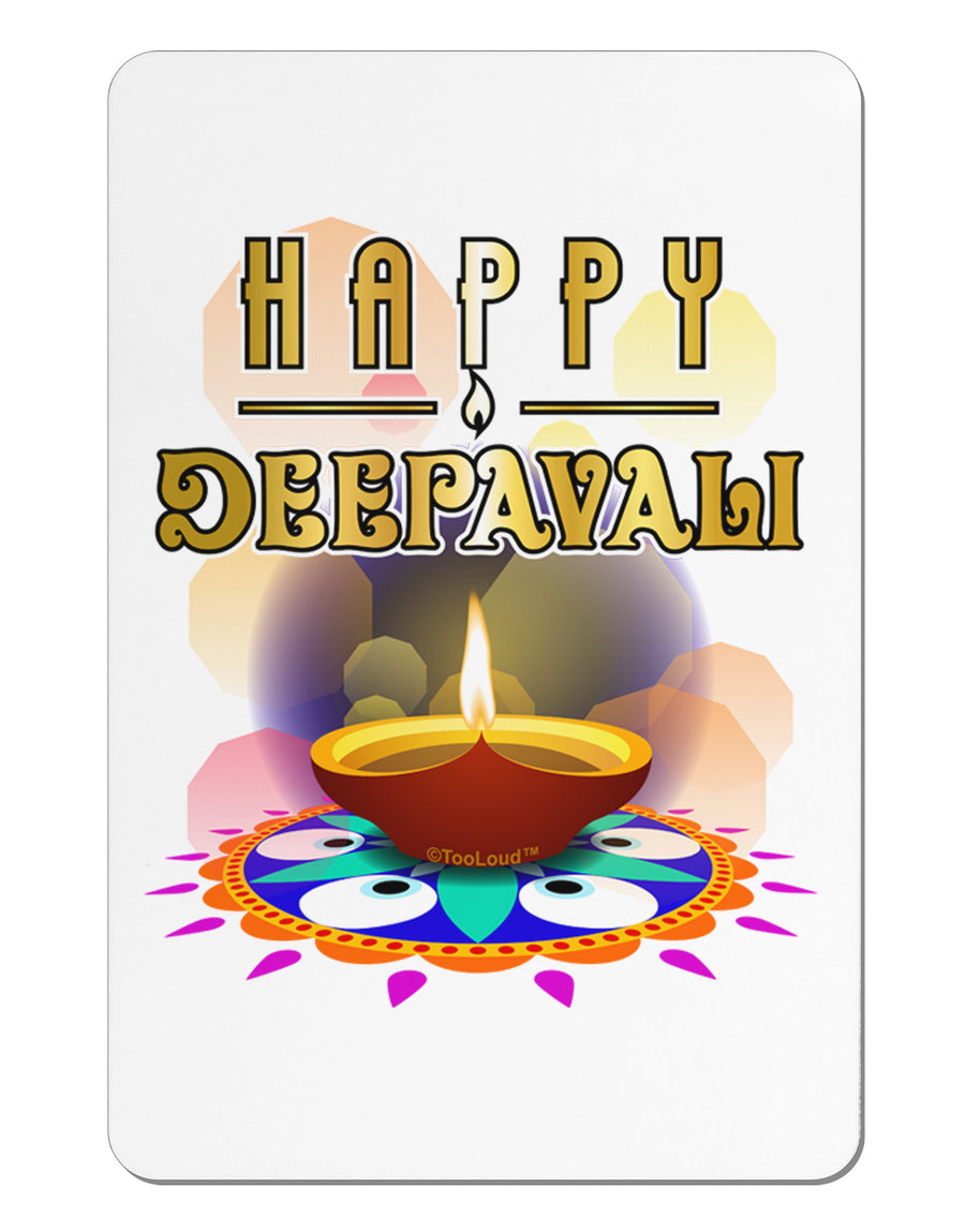 Happy Deepavali - Rangoli and Diya Aluminum Magnet by TooLoud-TooLoud-White-Davson Sales