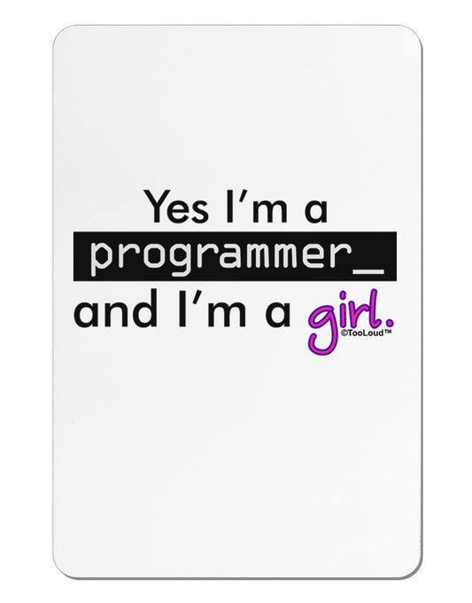 TooLoud Yes I am a Programmer Girl Aluminum Magnet-TooLoud-White-Davson Sales