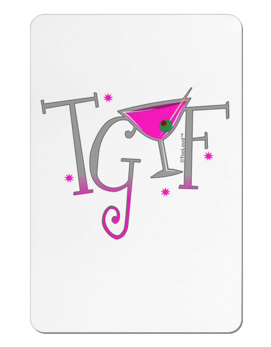 TGIF Martini Aluminum Magnet-TooLoud-White-Davson Sales