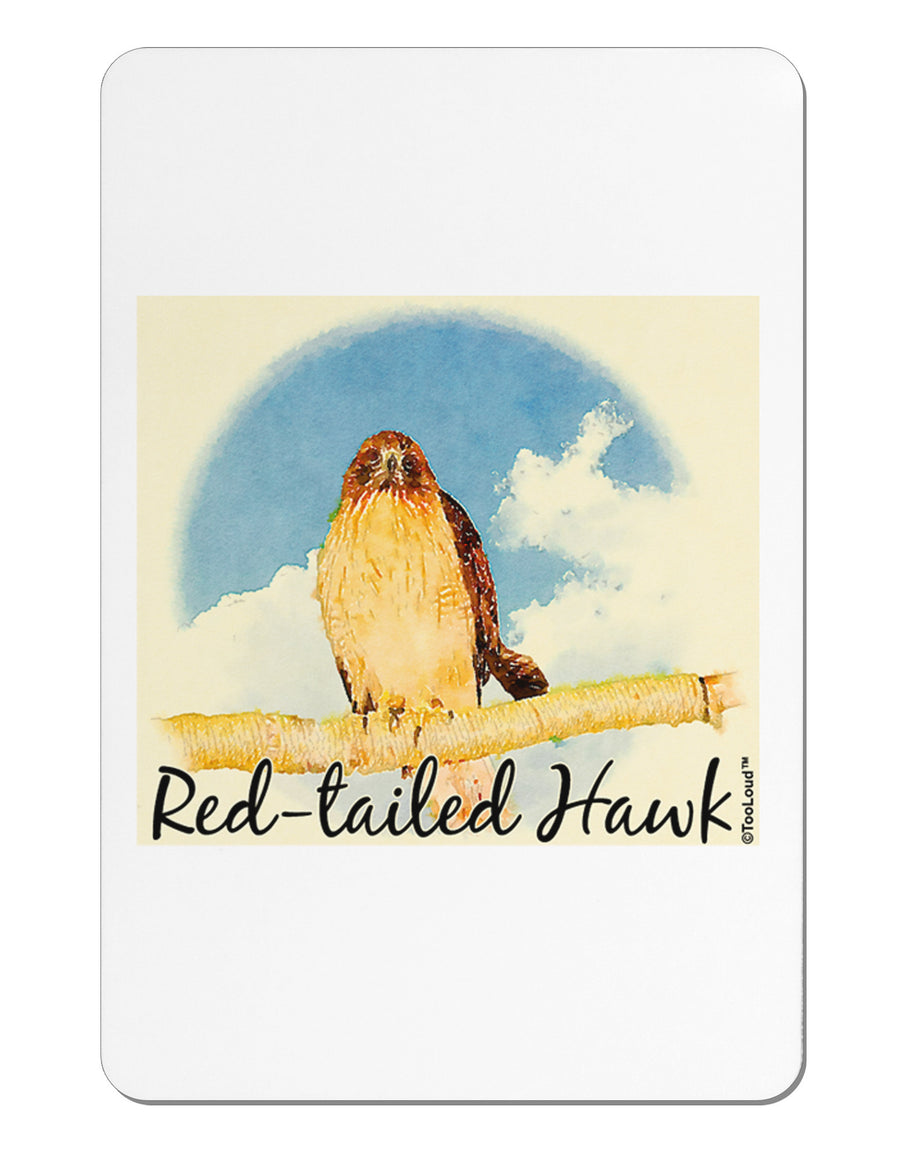 Red-tailed Hawk Text Aluminum Magnet-TooLoud-White-Davson Sales