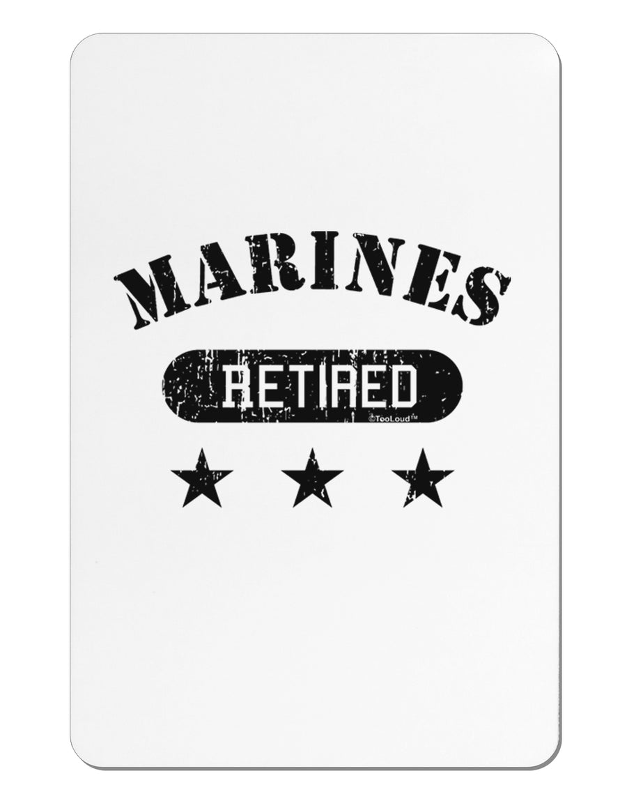 Retired Marines Aluminum Magnet by TooLoud-TooLoud-White-Davson Sales