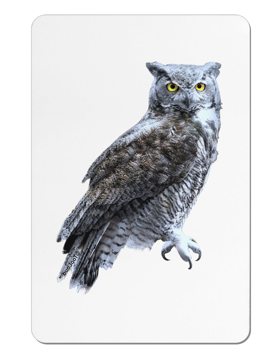 Great Horned Owl Photo Aluminum Magnet-TooLoud-White-Davson Sales