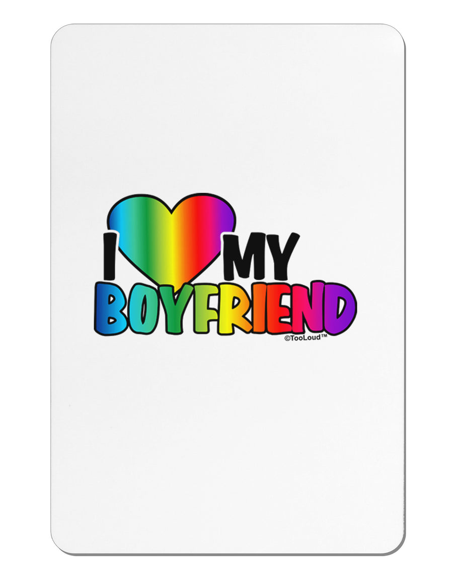 I Heart My Boyfriend - Rainbow Aluminum Magnet-TooLoud-White-Davson Sales