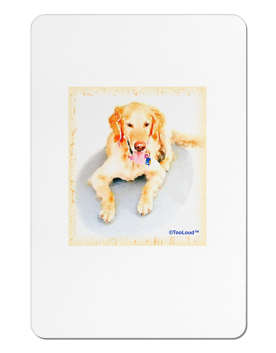 Laying Retriever Watercolor Aluminum Magnet-TooLoud-White-Davson Sales