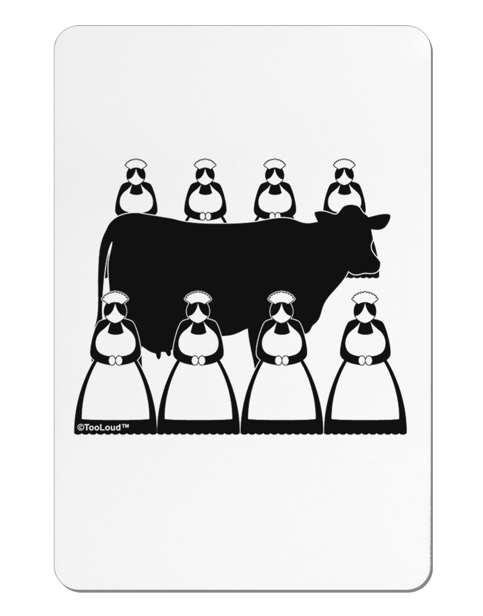 Eight Maids A Milking Aluminum Magnet-TooLoud-White-Davson Sales