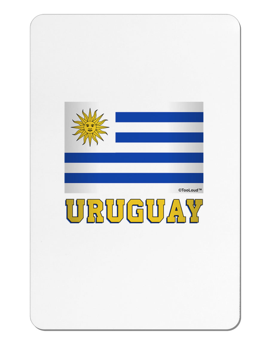 Uruguay Flag Aluminum Magnet-TooLoud-White-Davson Sales