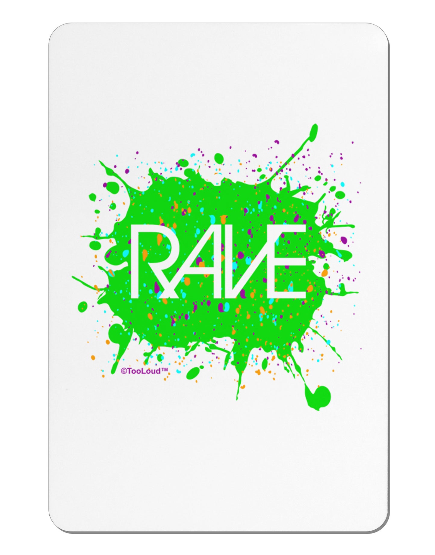 Rave Splatter Green Aluminum Magnet-TooLoud-White-Davson Sales