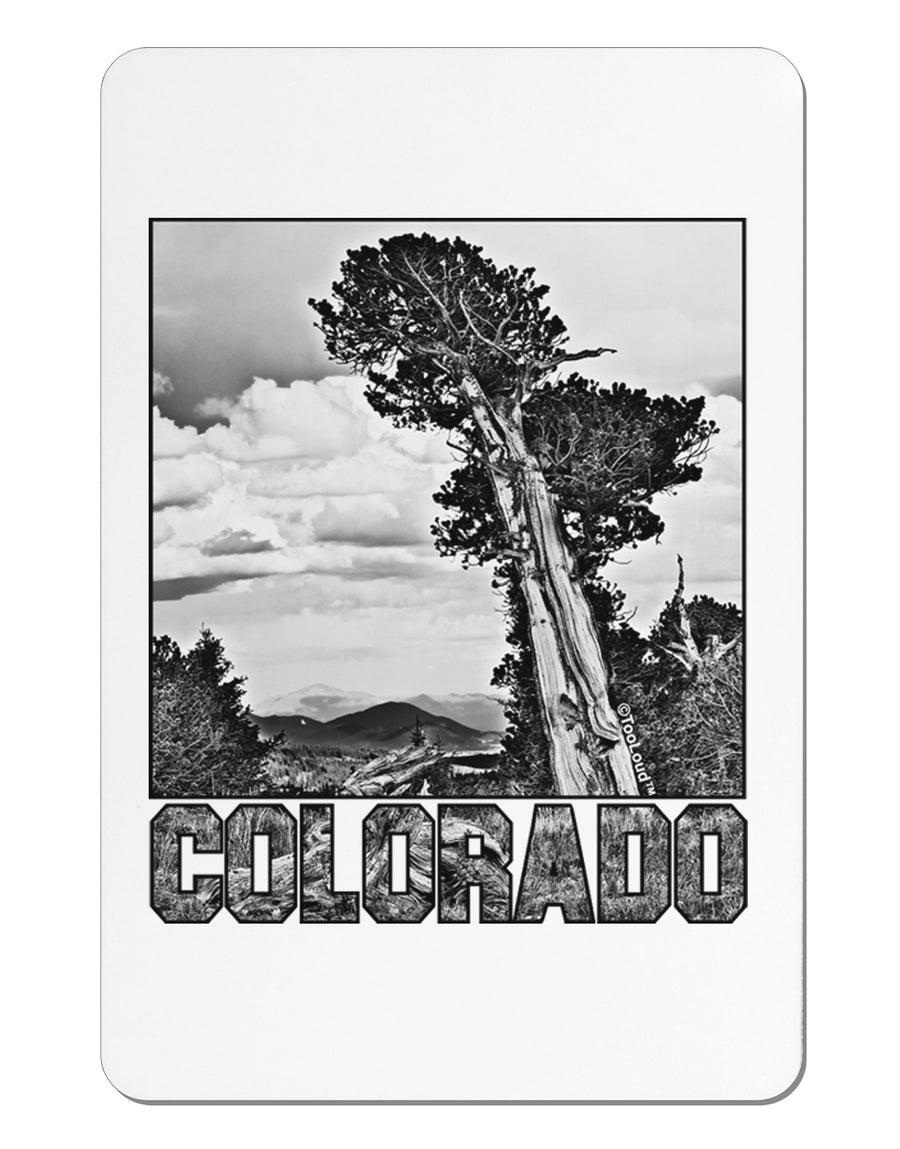 Colorado Landscape Text BW Aluminum Magnet-TooLoud-White-Davson Sales