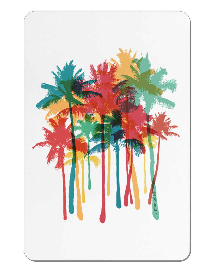 Paint Splash Palm Trees Aluminum Magnet-TooLoud-White-Davson Sales