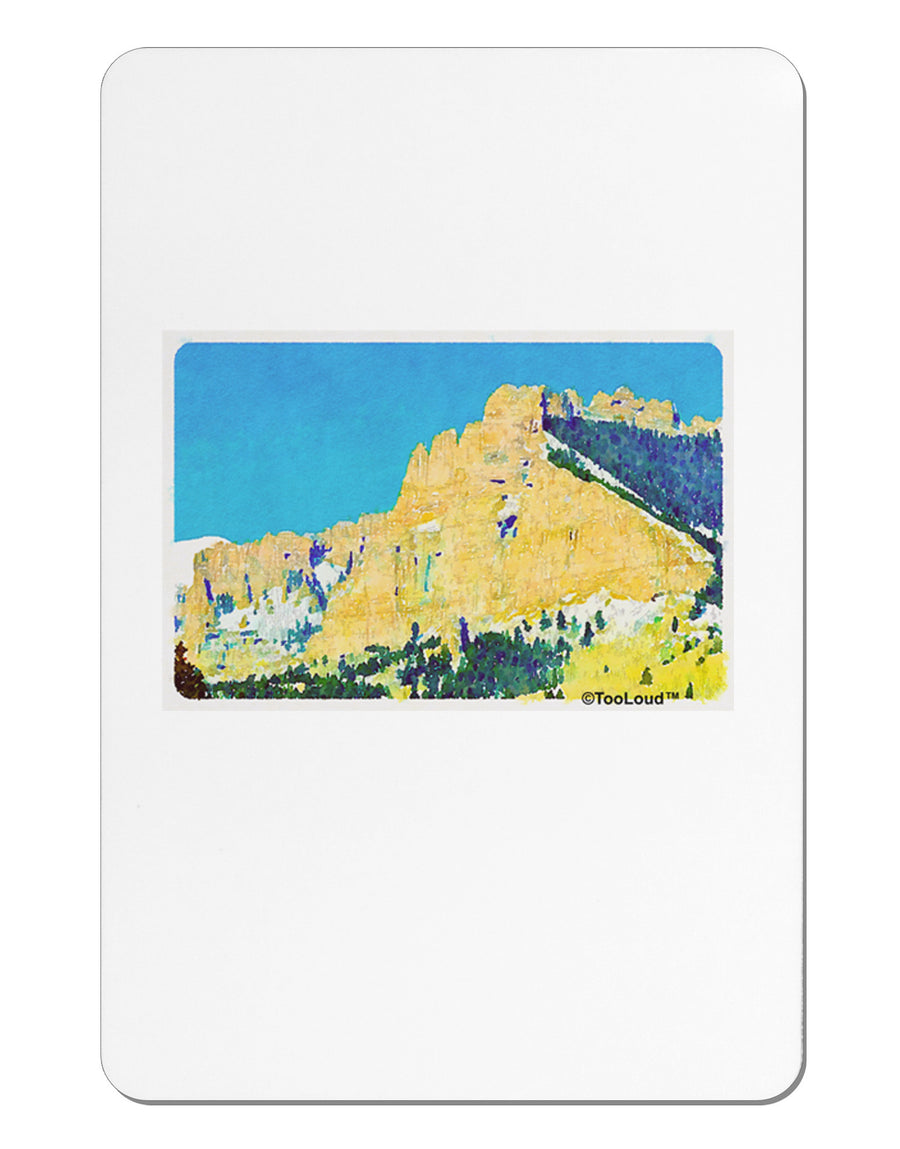 Colorado Snowy Mtns WaterColor Aluminum Magnet-TooLoud-White-Davson Sales