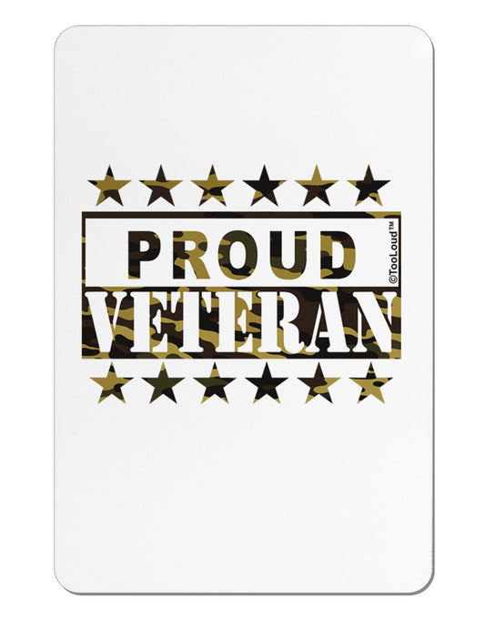 Proud Veteran Camo Aluminum Magnet-TooLoud-White-Davson Sales